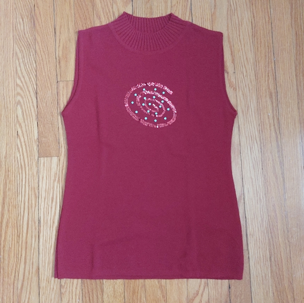 Elegant Red Sleeveless Top
